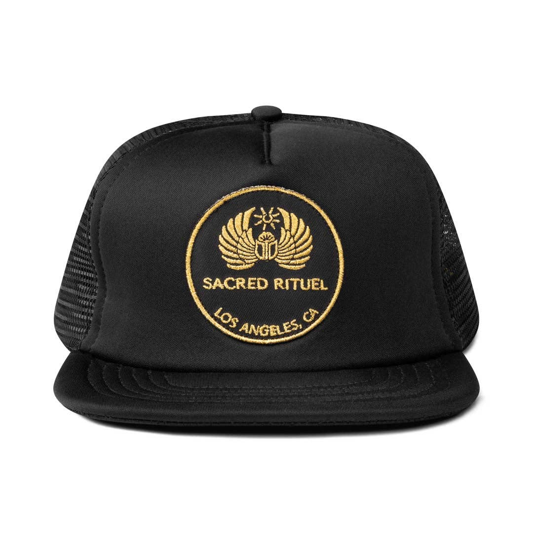 Sacred Rituel - Wholesale Trucker Hat - Unisex - SACRED RITUEL Black Mesh Baseball Cap2