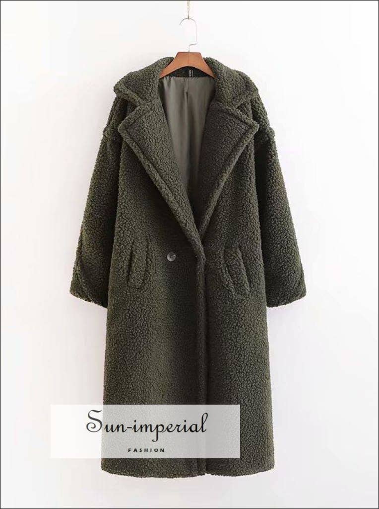 Sun Imperial - Vendita all'ingrosso Pelliccia/Pelliccia sintetica - Donna - Cappotto lungo da donna verde in eco pelliccia invernale, caldo e vintage4