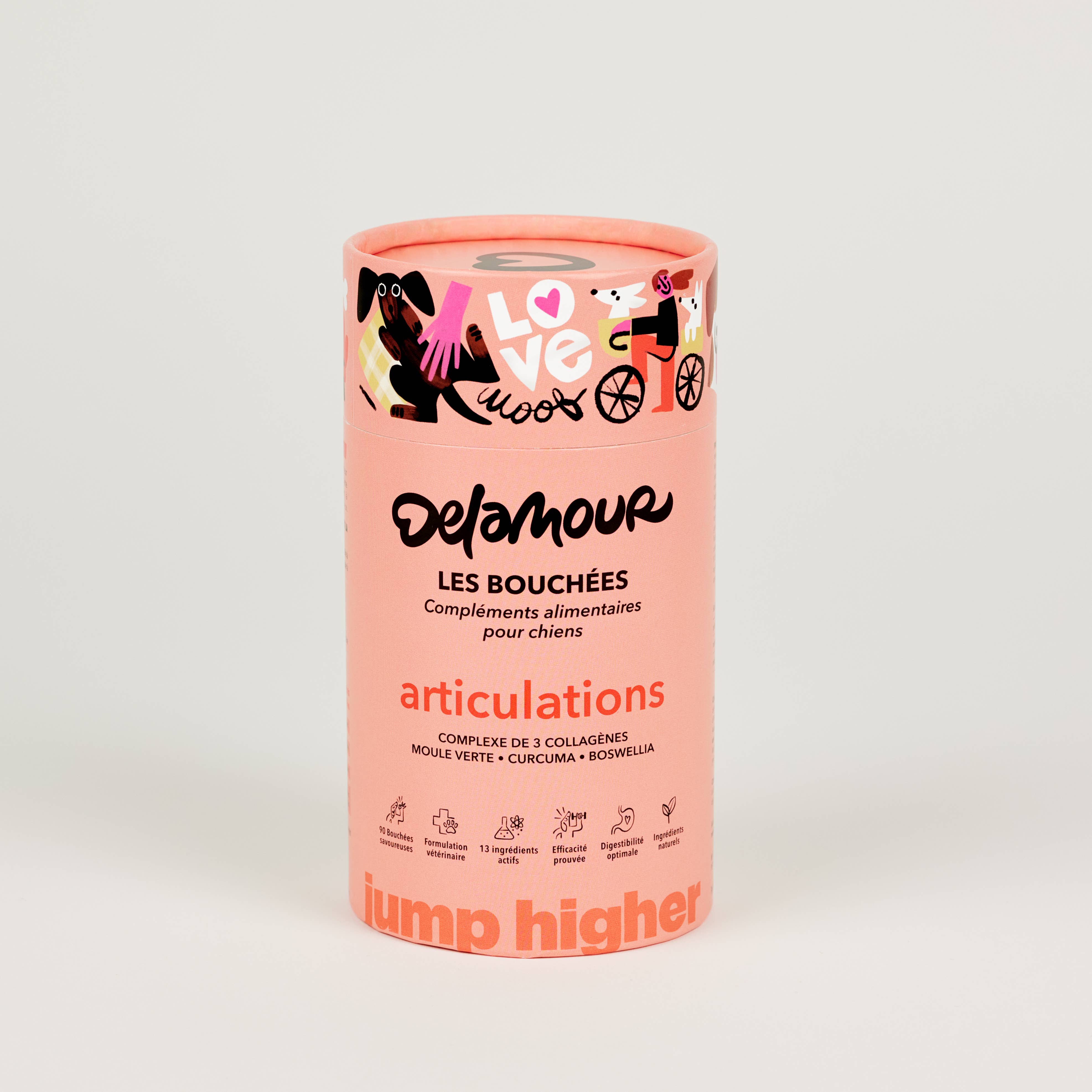 Delamour - Wholesale Pet Supplement - Dog - Les Bouchées - 90 chews to support Joints (270g)