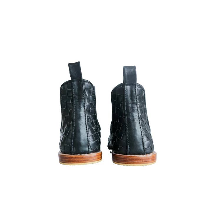Elvira - Wholesale Boots - Kids - Kids Woven Leather Boots - Black
