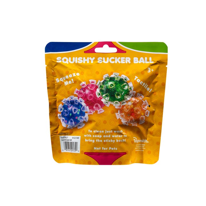 Toysmith - Wholesale Squishy Toy - Kids & Baby - Squishy Sucker Balls, Assorted Colors, Indivdually Packaged