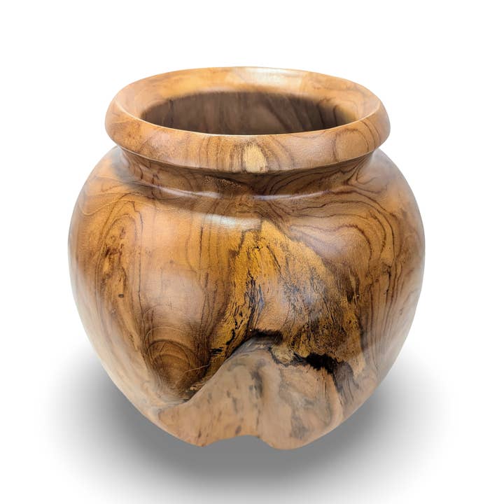 baligood - Wholesale Vase - Natural Teakwood Vase, Carved Wood Vase, Distressed Wood Vase,5