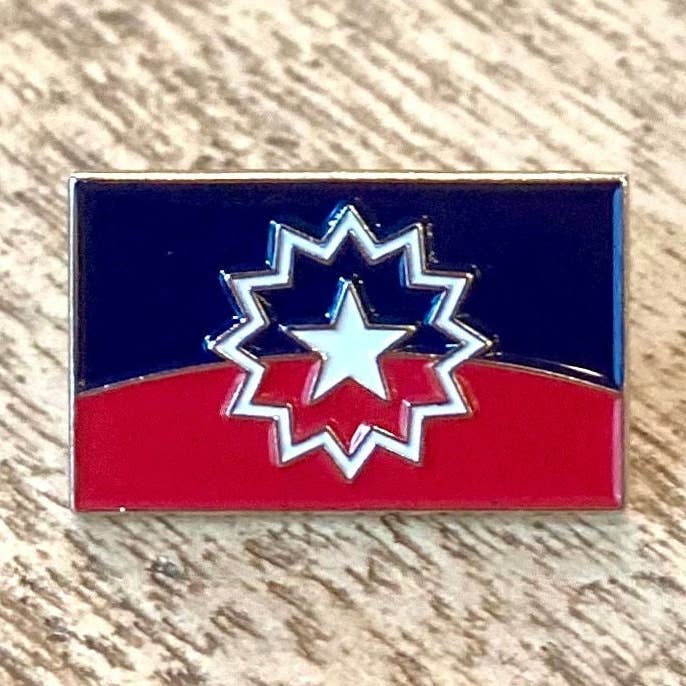 Juneteenth Flag 1" Lapel Pin Silver BLM MLK Equality Justice for wholesale by The Purposeful Co