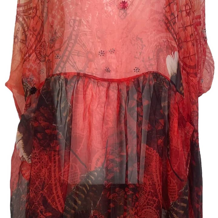 PCH8179 Meget Gennemsigtig Avatar Ren Silke Chiffon Boxy Babydoll Kjole for engroshandel hos sariKNOTsari