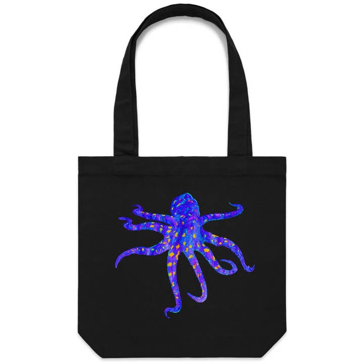Blue Ringed Octopus Canvas Tote Bag for wholesale by High Tees