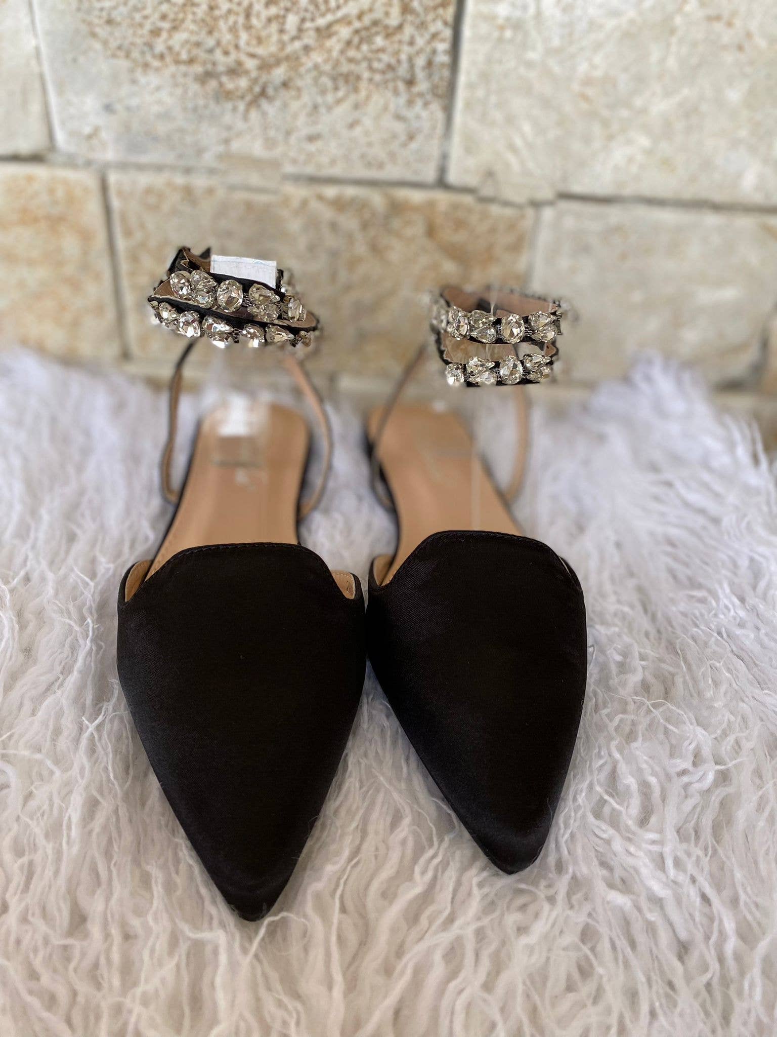 Vera Shop - Vente Ballerines – femme - Ballerines pointues avec bracelet de cheville orné de bijoux2