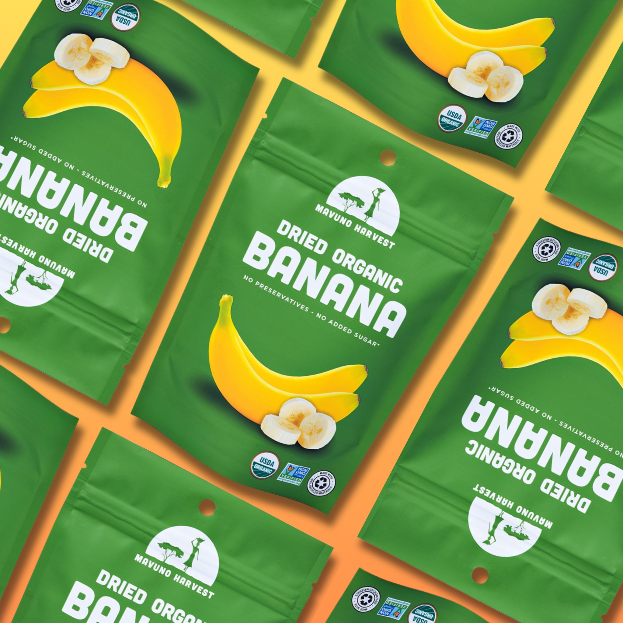 Mavuno Harvest Organics - Wholesale Dried/Dehydrated Fruit - Organic Dried Banana, 6-pack case3