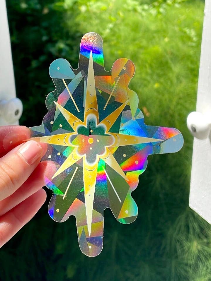 Apanhador de Sol | Autocolante de Janela Estrela Dourada | Decalque Criador de Arco-Íris por atacado de The Raven’s Edge Studio
