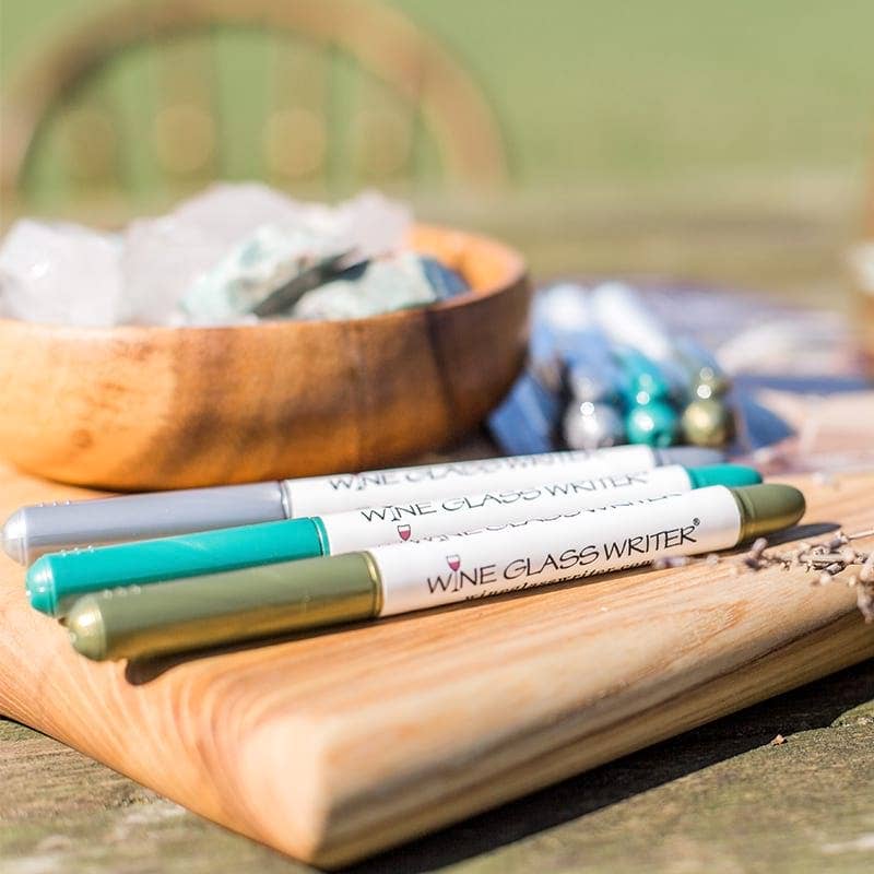 IWA Wine Accessories - Vente Verres à vin - Lot de 3 stylos en verre à vin métallisé1