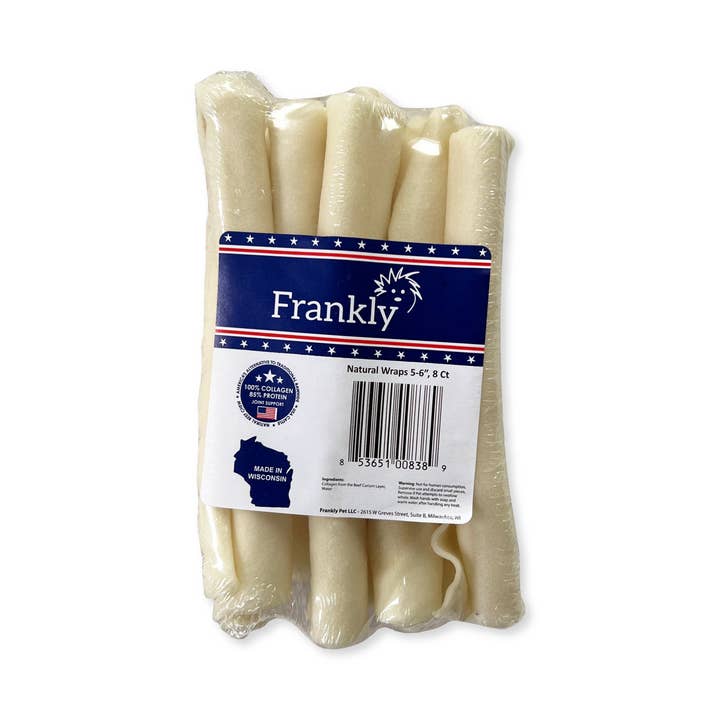 Beef Collagen Wrap - Natural 8ct for wholesale by Frankly Pet