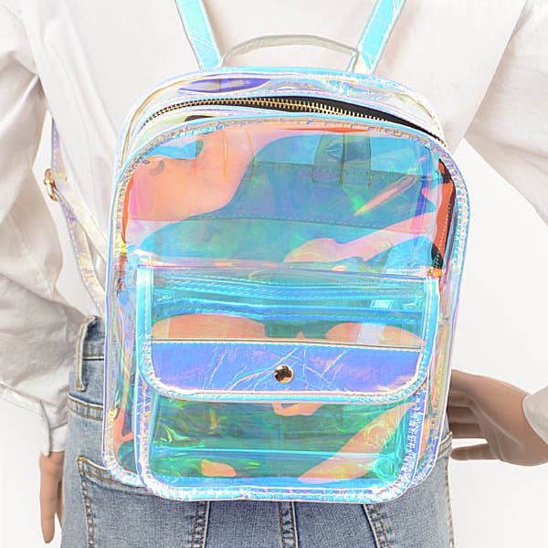 MULTICOLOR Hologram PVC Backpack for wholesale on Faire3