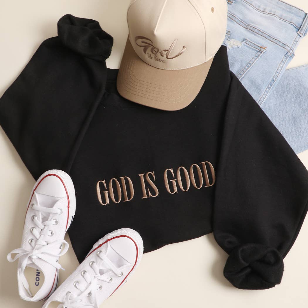 Fashion City - Wholesale Sweatshirt - Unisex - GOD IS GOOD Embroidered Heavyweight Sweatshirt0