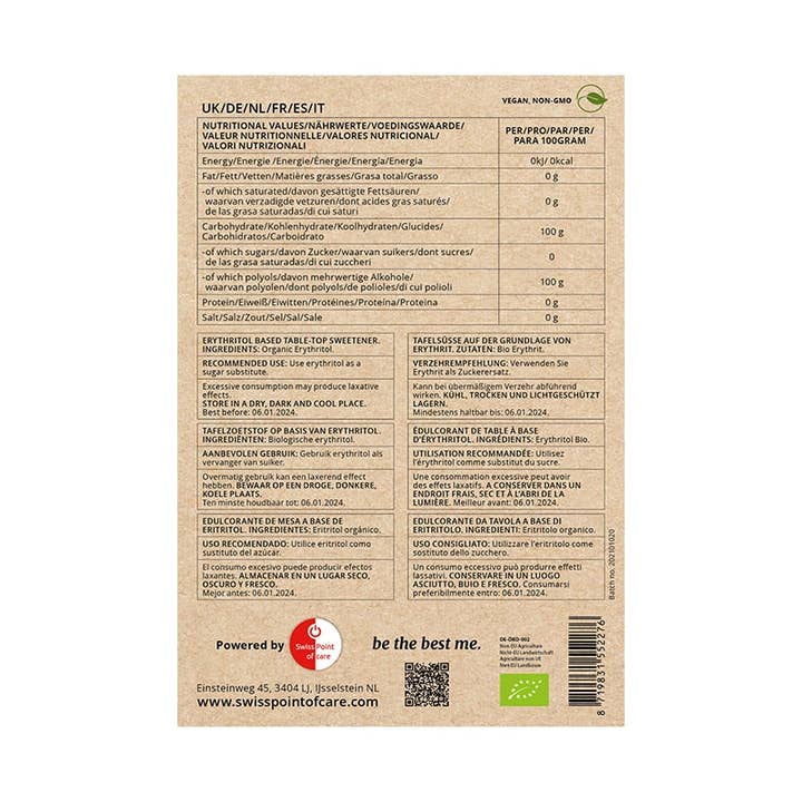 KetoFitShop - Venta al por mayor Azúcar - Edulcorante premium de eritritol orgánico Go-Keto 800gr