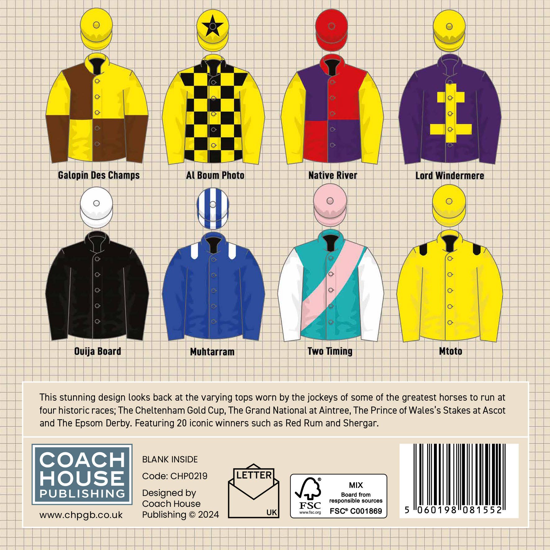 Coach House Partners - Wholesale Everyday Greeting Card - Vintage Jockey Tops Greetings Card - 150x150 Blank2