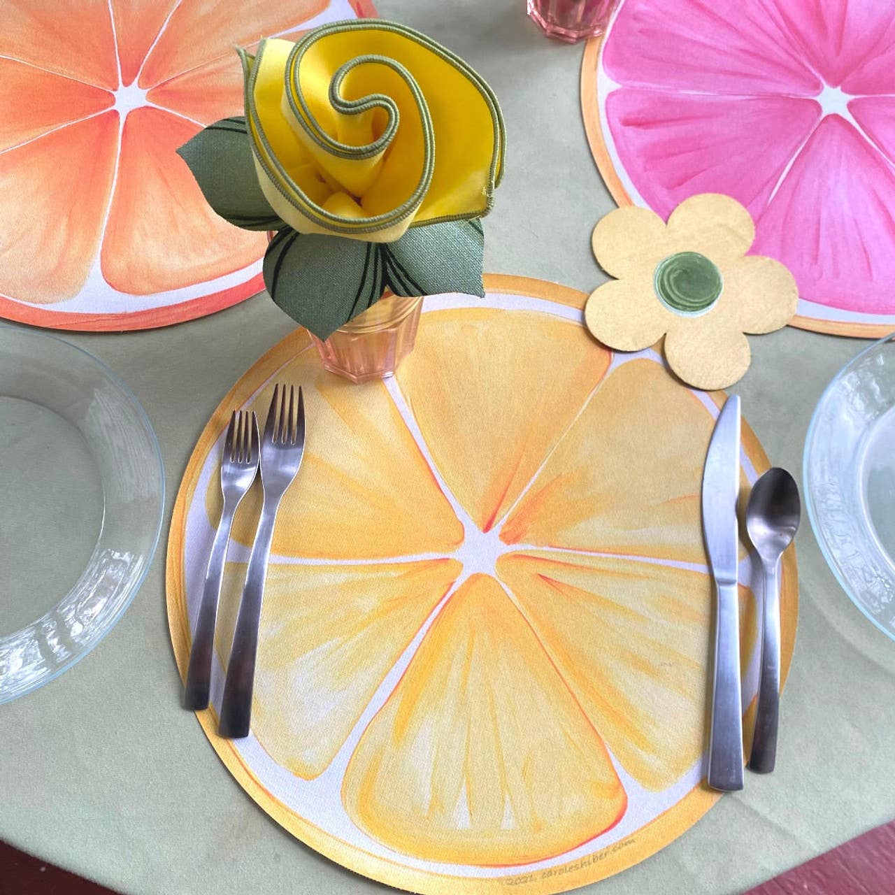 Carole Shiber Designs - Wholesale Placemat - Lemon Slice Placemat2