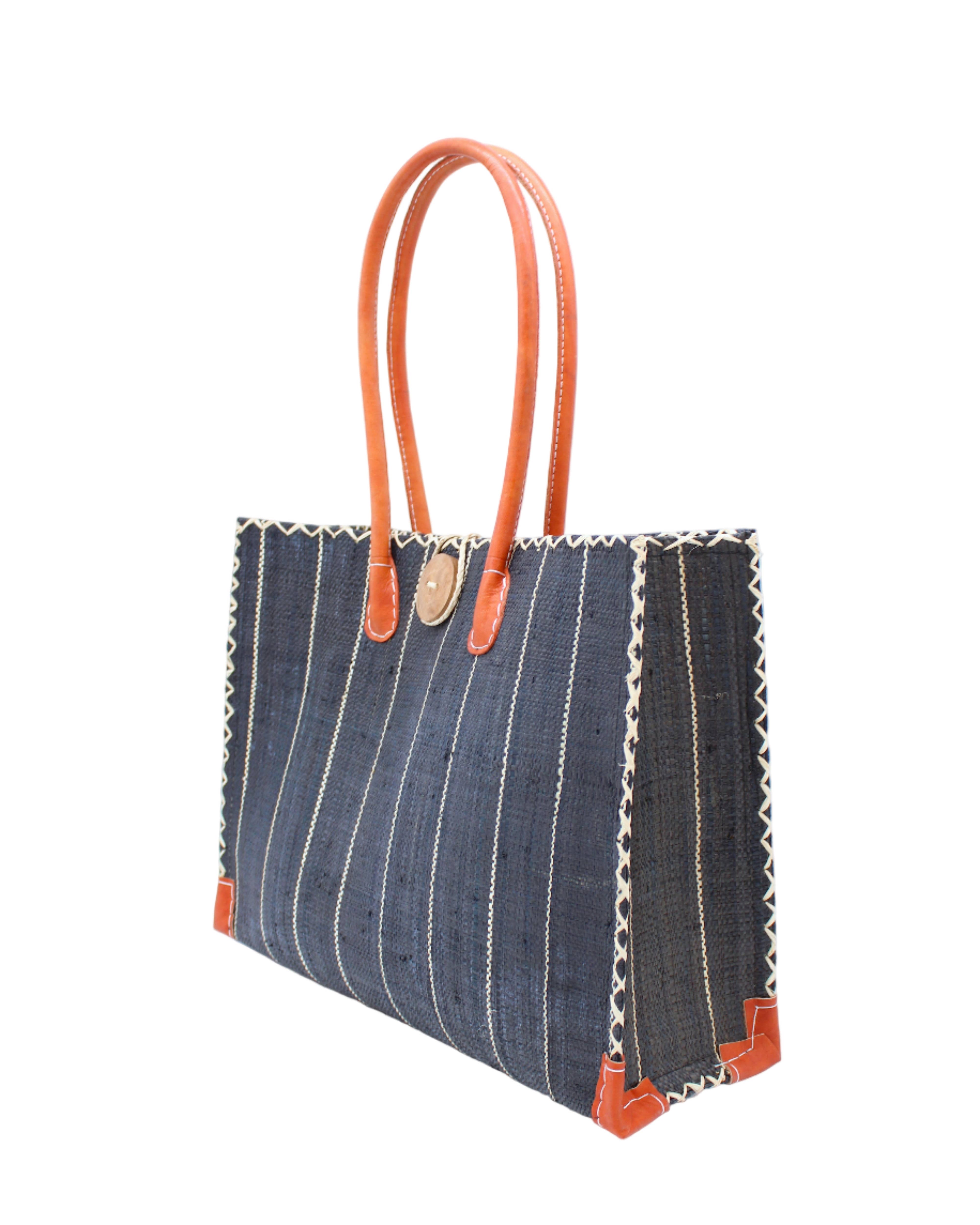 Shebobo - Wholesale Beach Bag - Zafran Pinstripes Straw Beach Bag1