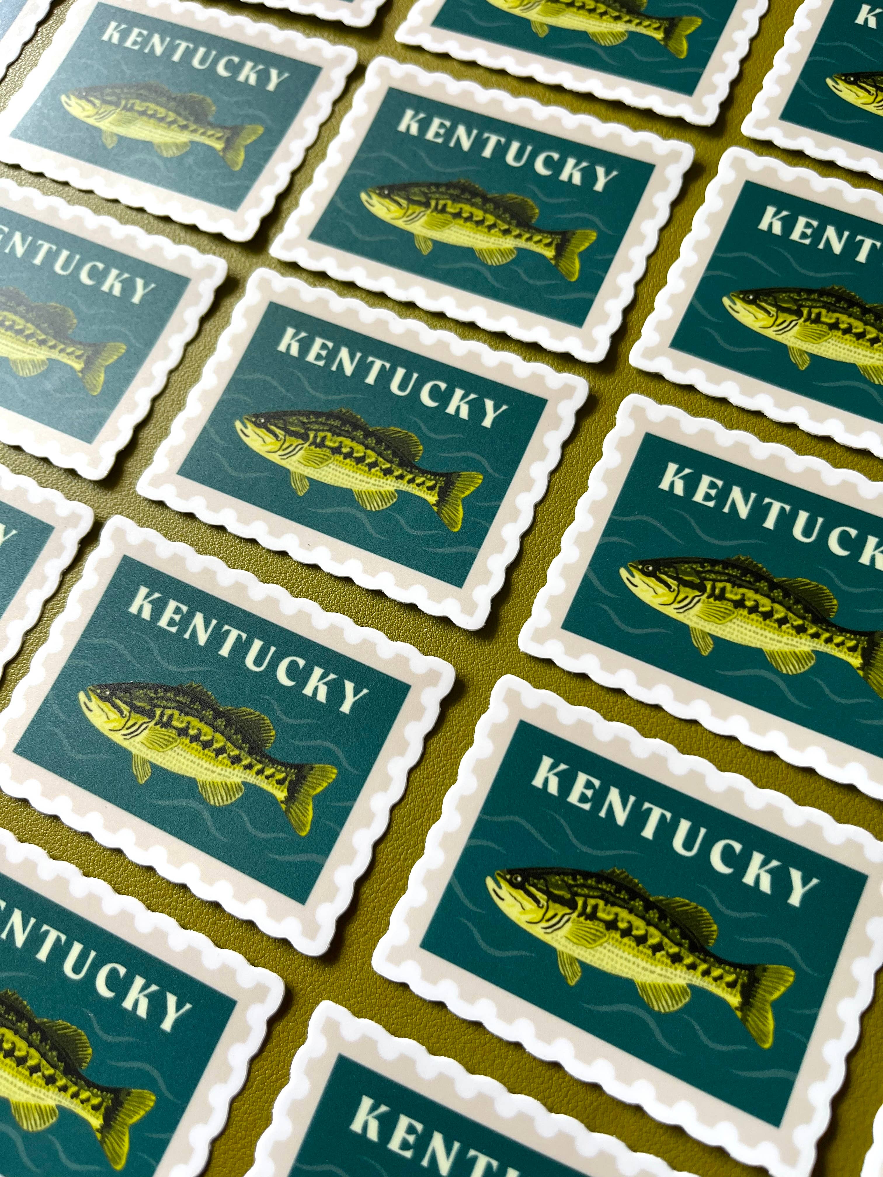 Jessica Holly Creative - Wholesale Sticker - Kentucky State Fish Stamp Style Vinyl Sticker, 2.5in 3