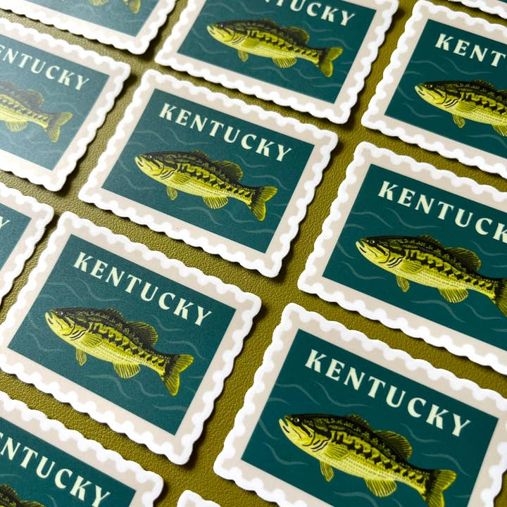 Jessica Holly Creative - Wholesale Sticker - Kentucky State Fish Stamp Style Vinyl Sticker, 2.5in 3