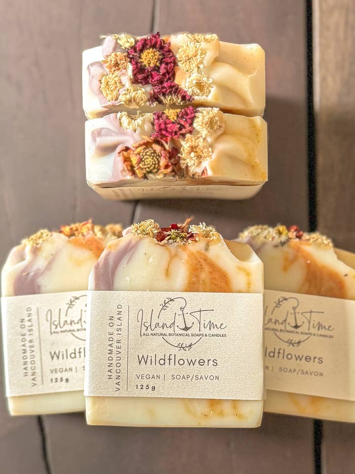 All Natural Wildflowers Handmade Artisan Vegan Soap Bar for wholesale by Island Time Soap & Candle