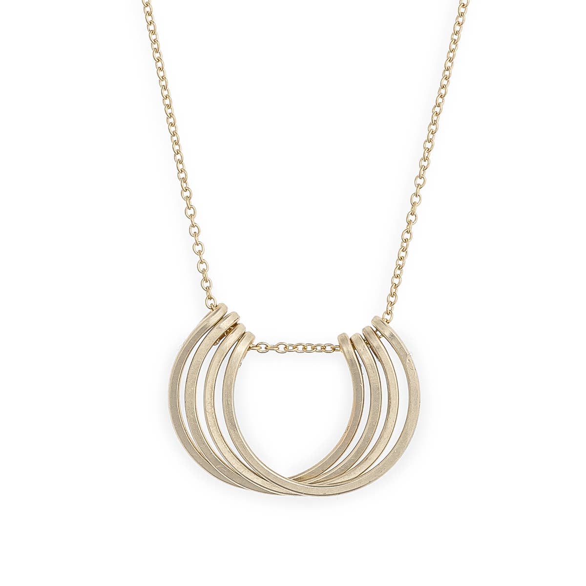 Freshie & Zero - Venta al por mayor Collares con colgantes/abalorios - Collar pequeño con pétalos de miel, círculos martillados en capas1