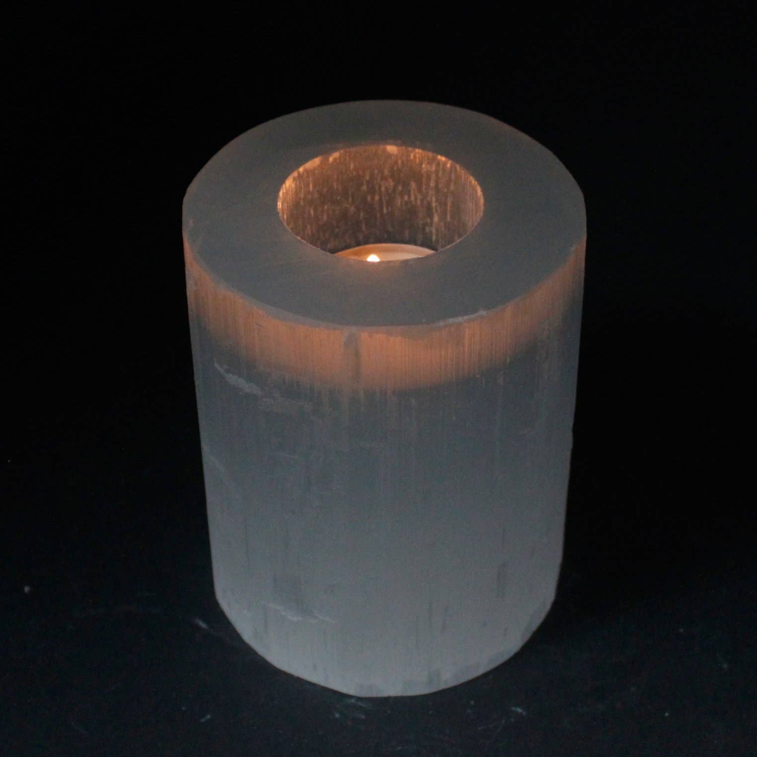 AWGifts Europe - Wholesale Candle Holder - SelCH-03 - Selenite Cylinder Candle Holder - 10 cm1