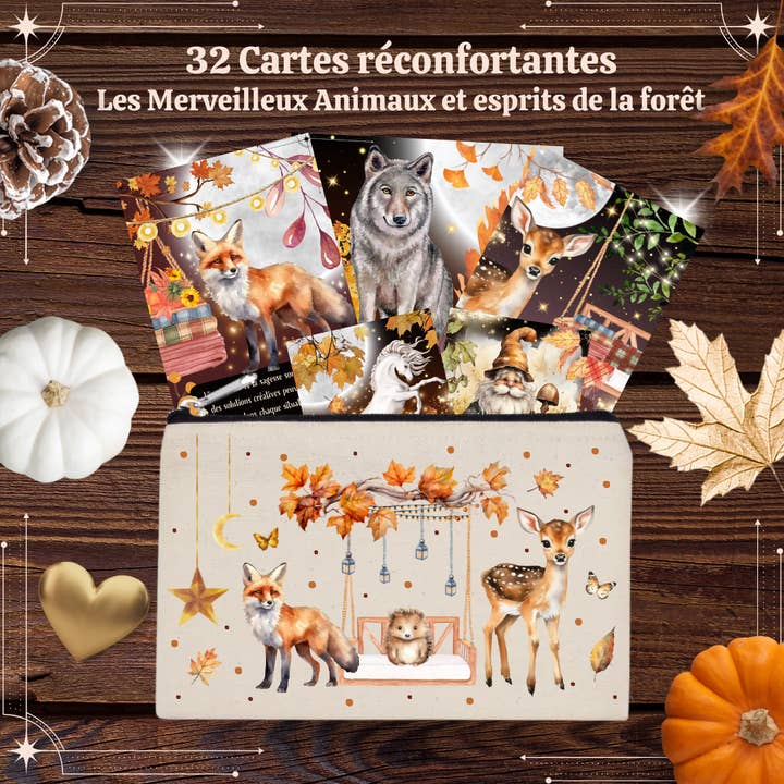 32 Animal and Forest Spirit Encouragement Cards for wholesale by Les Moonettes
