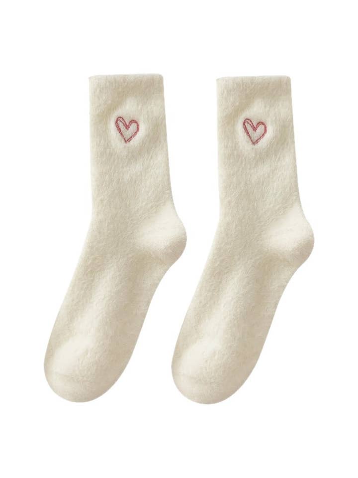 Rufia - Calzini alla Caviglia con Ricamo a Cuore Morbido per la vendita all'ingrosso da parte di Funkyrel® Atzbranding Limited