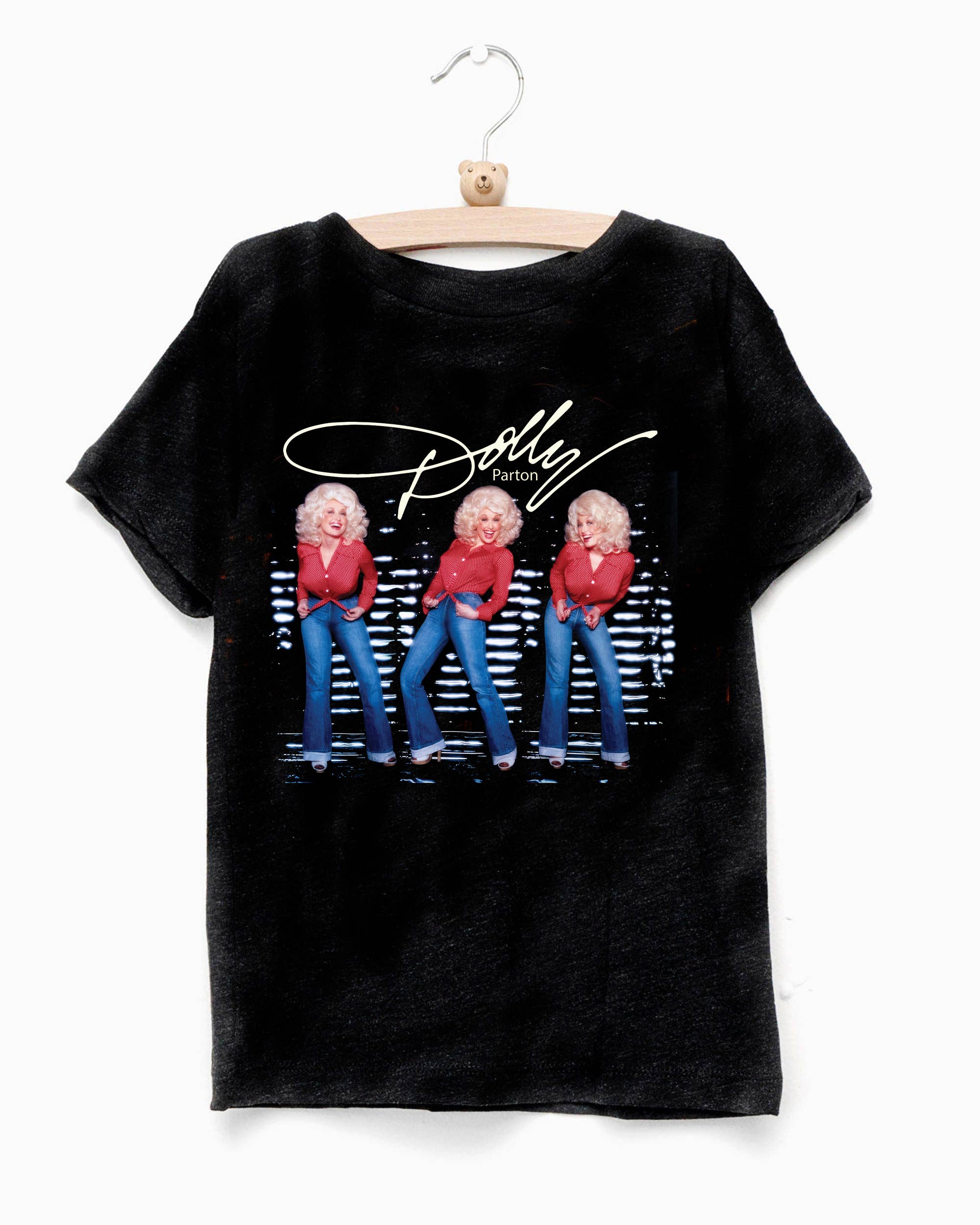 LivyLu - Wholesale Screen Printed T-Shirt - Kids - Children's Dolly Parton Triple Threat Black Tee0