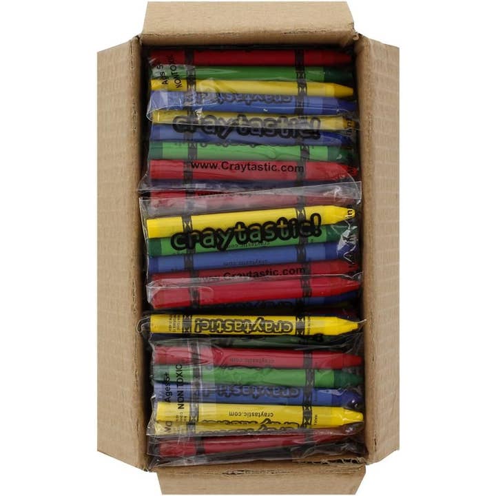 203 Brands - Wholesale Crayons - Kids & Baby - Craytastic! 75 Bulk 4-Packs of Crayons in Cellophane