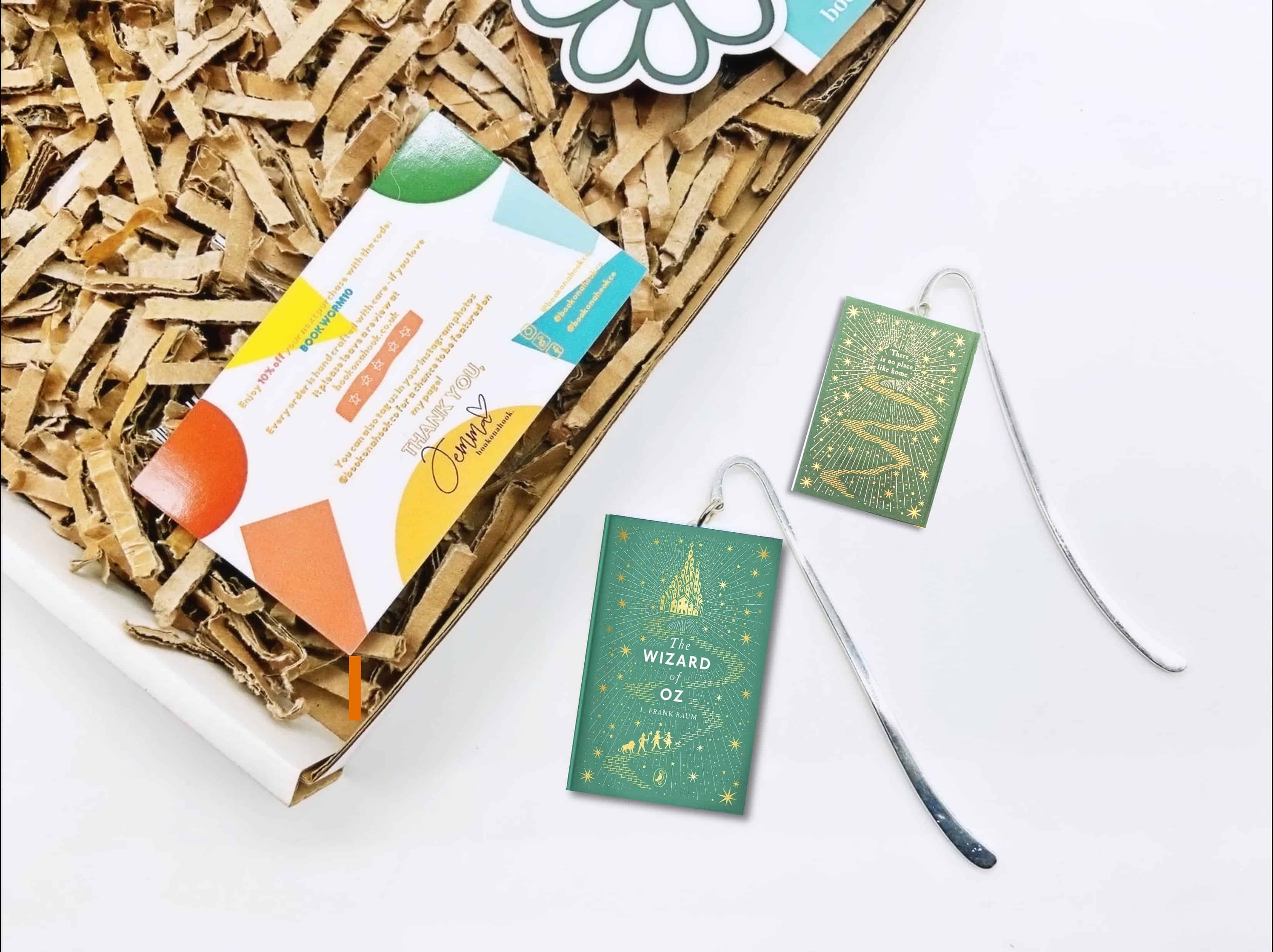 bookonahookco - Wholesale Dangle Earrings - The Wizard of Oz | L. Frank Baum | Miniature Book1