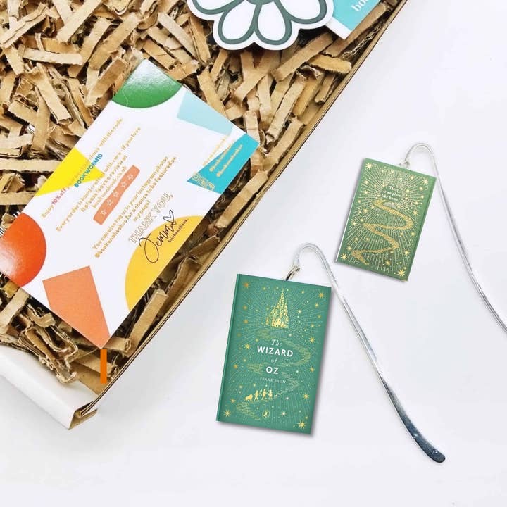 bookonahookco - Wholesale Dangle Earrings - The Wizard of Oz | L. Frank Baum | Miniature Book1