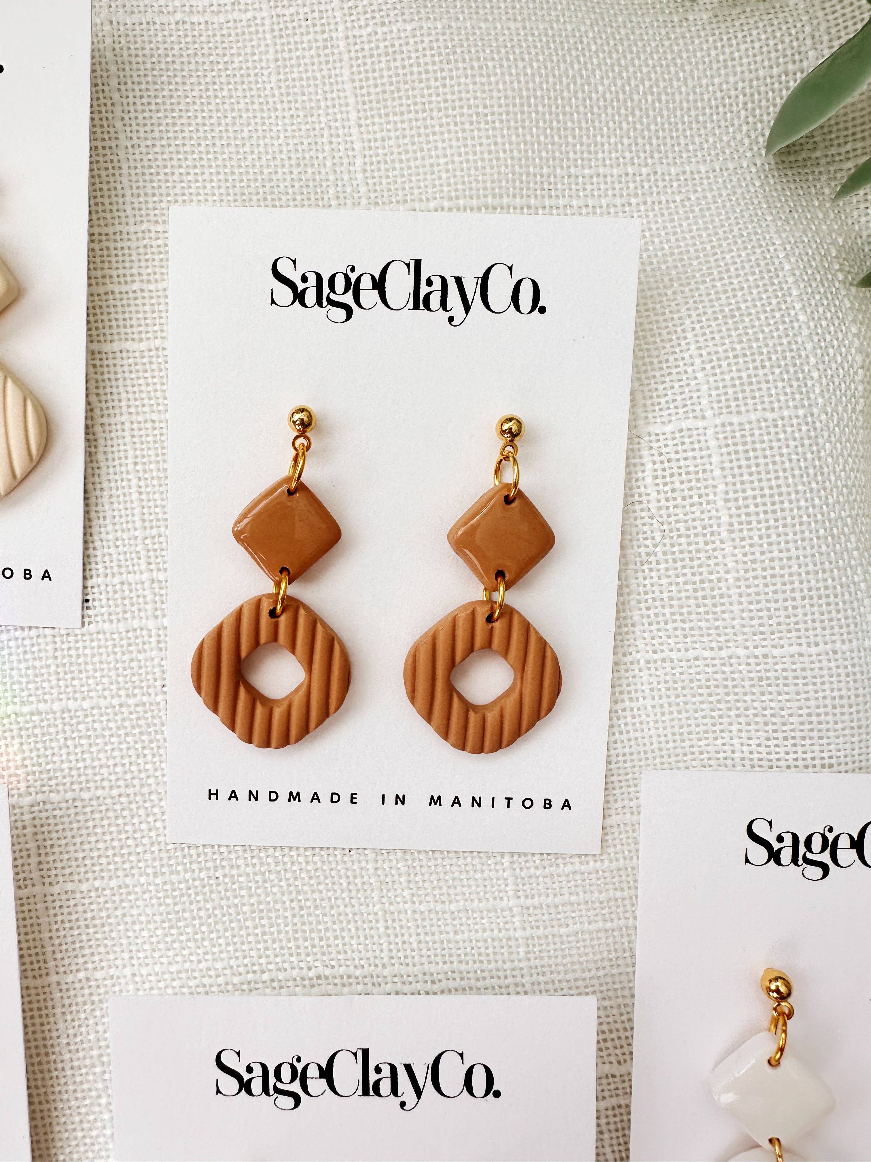 SageClayCo - Wholesale Dangle Earrings - Shannon | Earth Tones Collection0