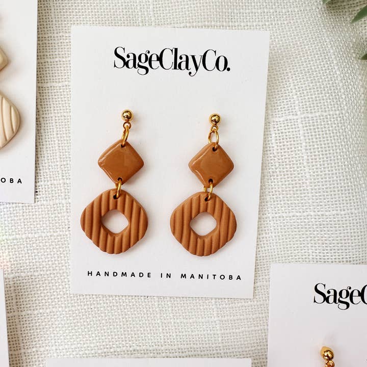 SageClayCo - Wholesale Dangle Earrings - Shannon | Earth Tones Collection