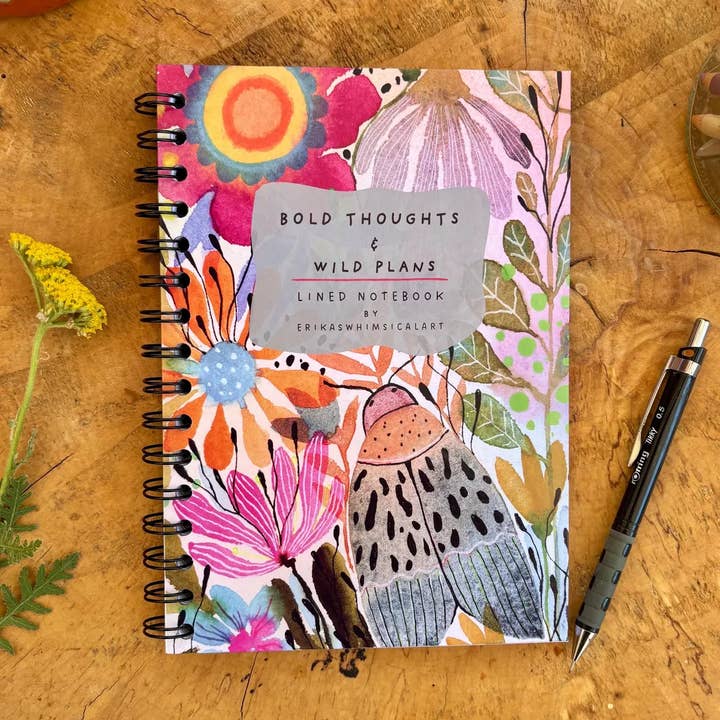 A5 Handmade Notebook / Illustrated Journal for wholesale by Erika's Whimsical Art