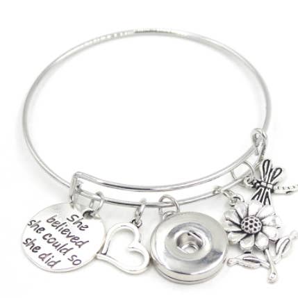 Say It in A Snap Jewelry - Vente Bracelets à breloques/pendentifs - Bracelet - Elle croyait qu'elle pouvait - Bracelet à breloques w/Snap