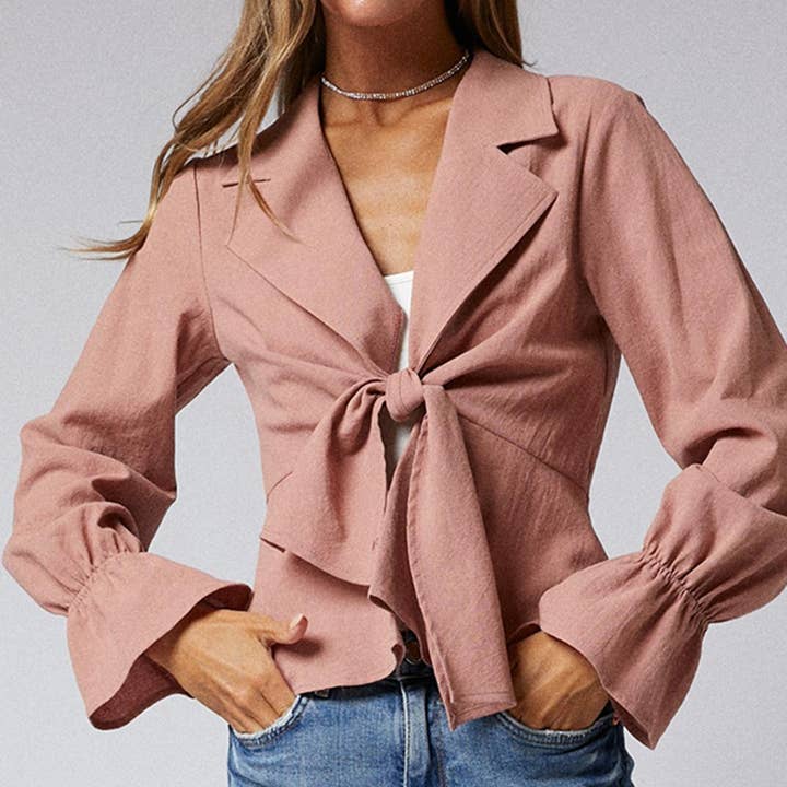 Princess sleeve round collar top for women J009-26 Princess sleeve round collar top for women J009-26