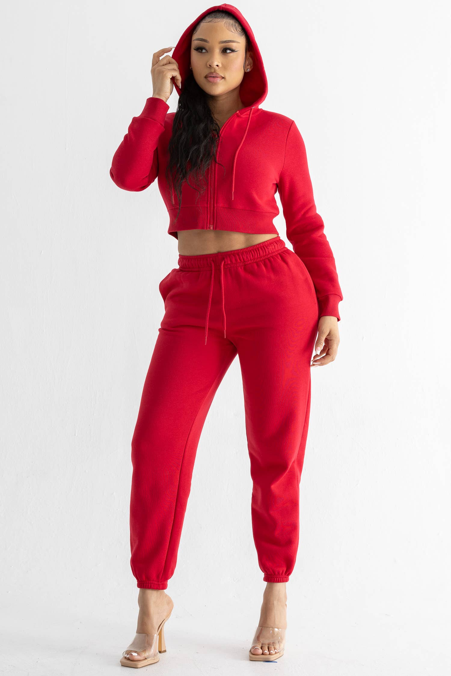 Boswell - Vente Ensemble haut et pantalon (PAS d'intérieur) - Femme - ENSEMBLE HAUT COURT ET PANTALON DE SURVÊTEMENT À CAPUCHE EN POLAIRE ÉPAISSE15