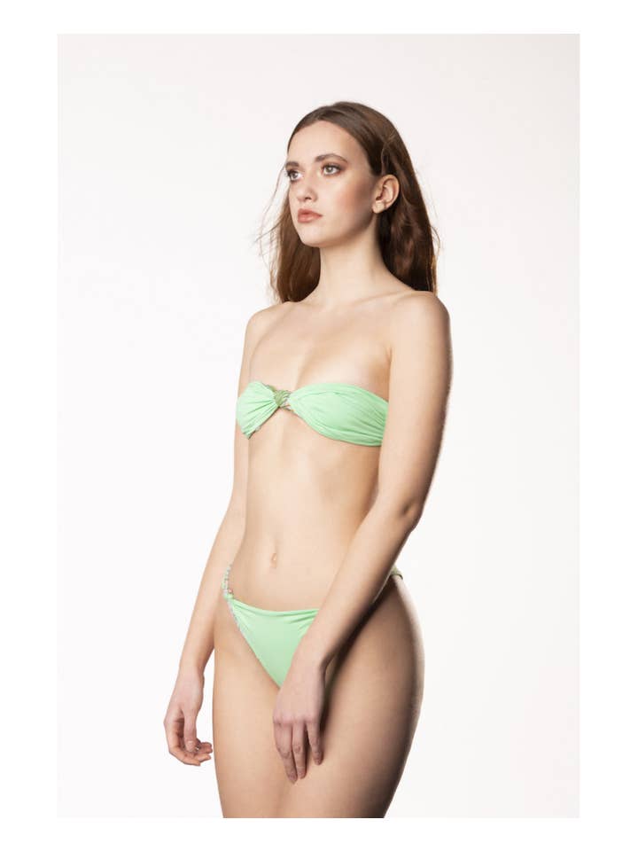 Lime Palm Leaf Pattern BRENDA PALME bikini for wholesale on Faire4