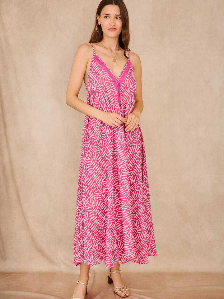 Pink zebra print long dress - Orice for wholesale on Faire