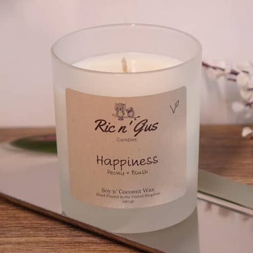Peony & Blush Scented Candle soy coconut wax for wholesale by Ric n'Gus Candles