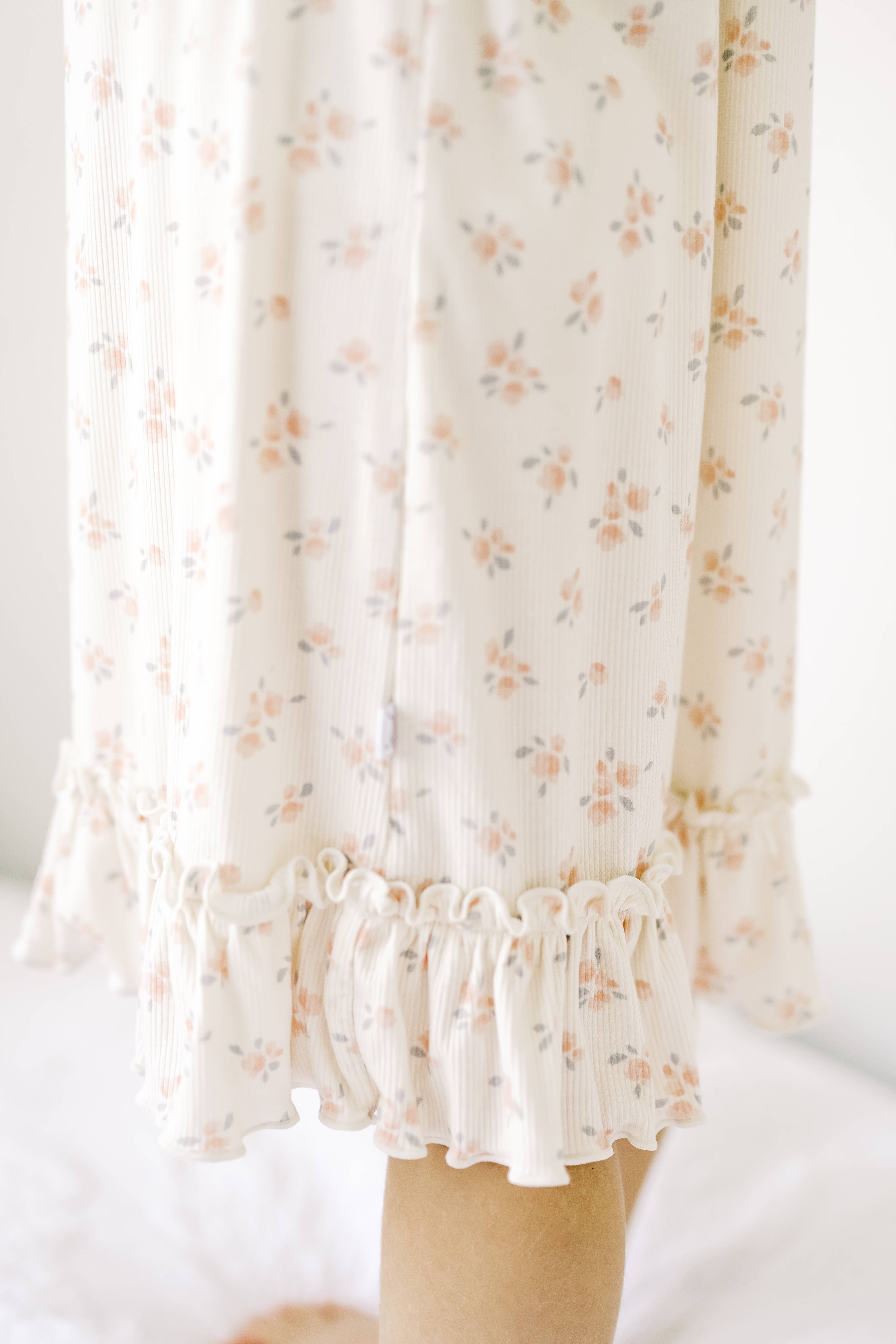 Dreamy Skies Baby - Wholesale Nightdress - Kids - Ribbed Bamboo Nightgown in Ellie Floral1