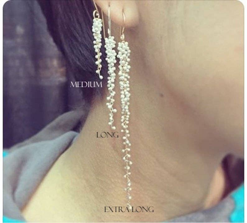 YedOmi Jewelry - Wholesale Dangle Earrings - Wisteria Caviar Earrings- Long1