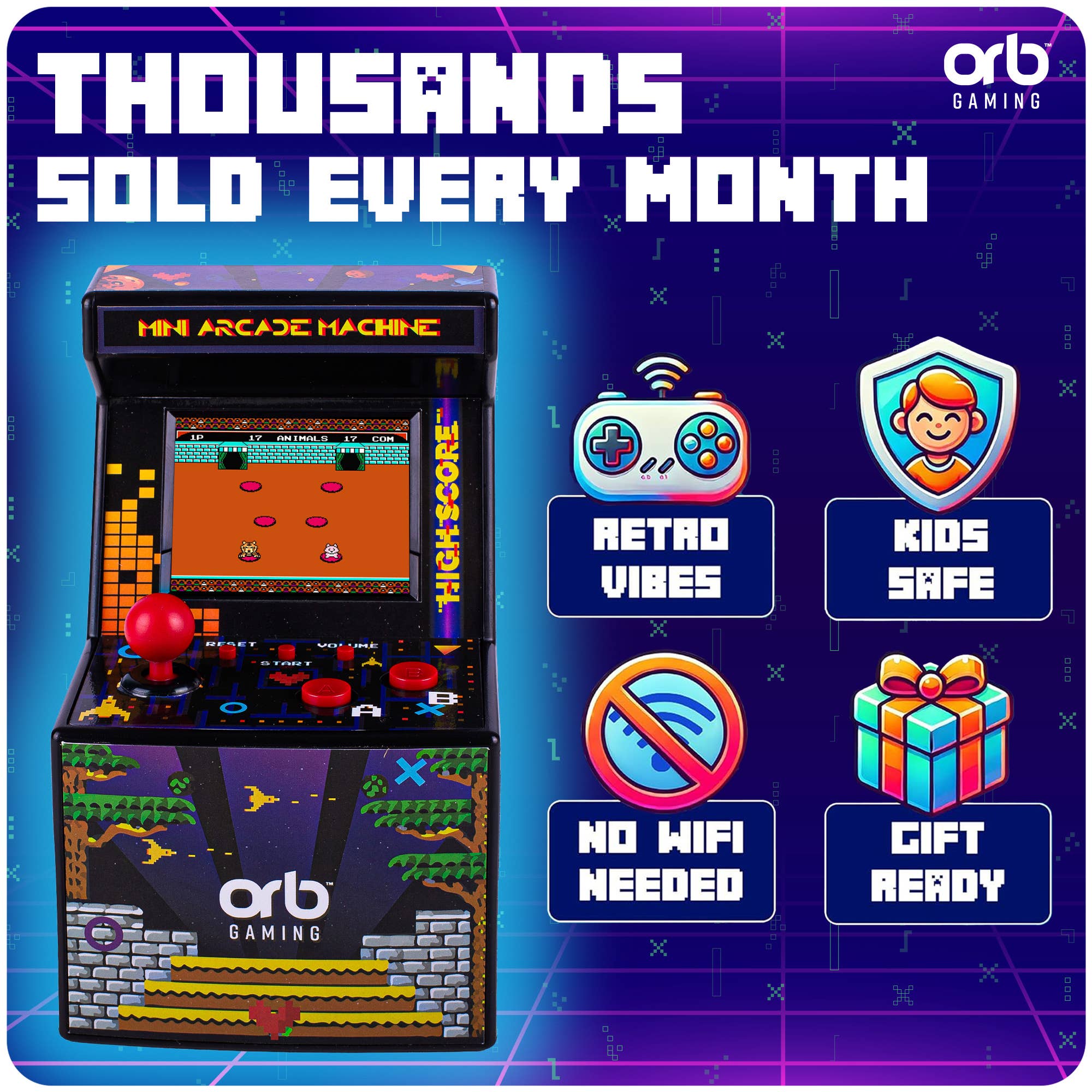 Thumbs Up! – wholesale Electronic toy – Child & baby – Orb - Retro Mini Arcade Machine (300 Games)5