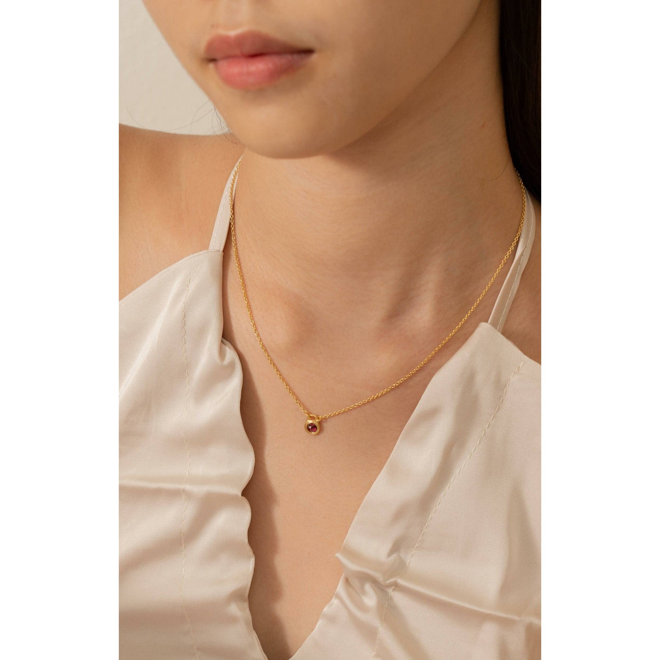 Fervor Montréal - Wholesale  - Keyhole Rose Cut Rhodolite Necklace0