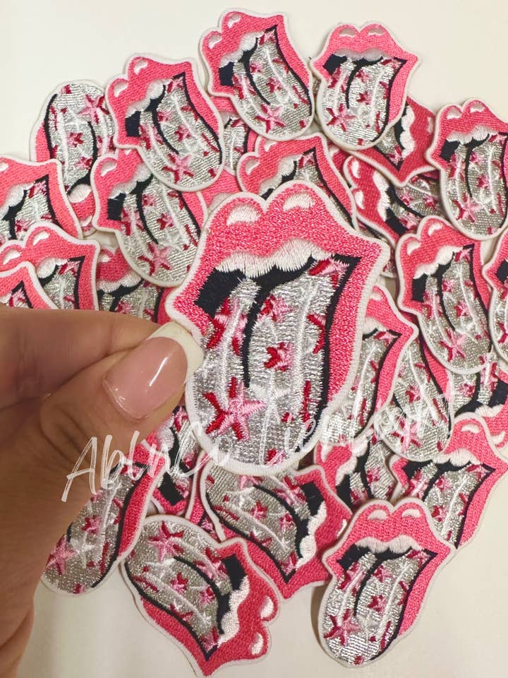 trucker hat patches 3” star tongue embroidery patch iron on for wholesale by ABLNco