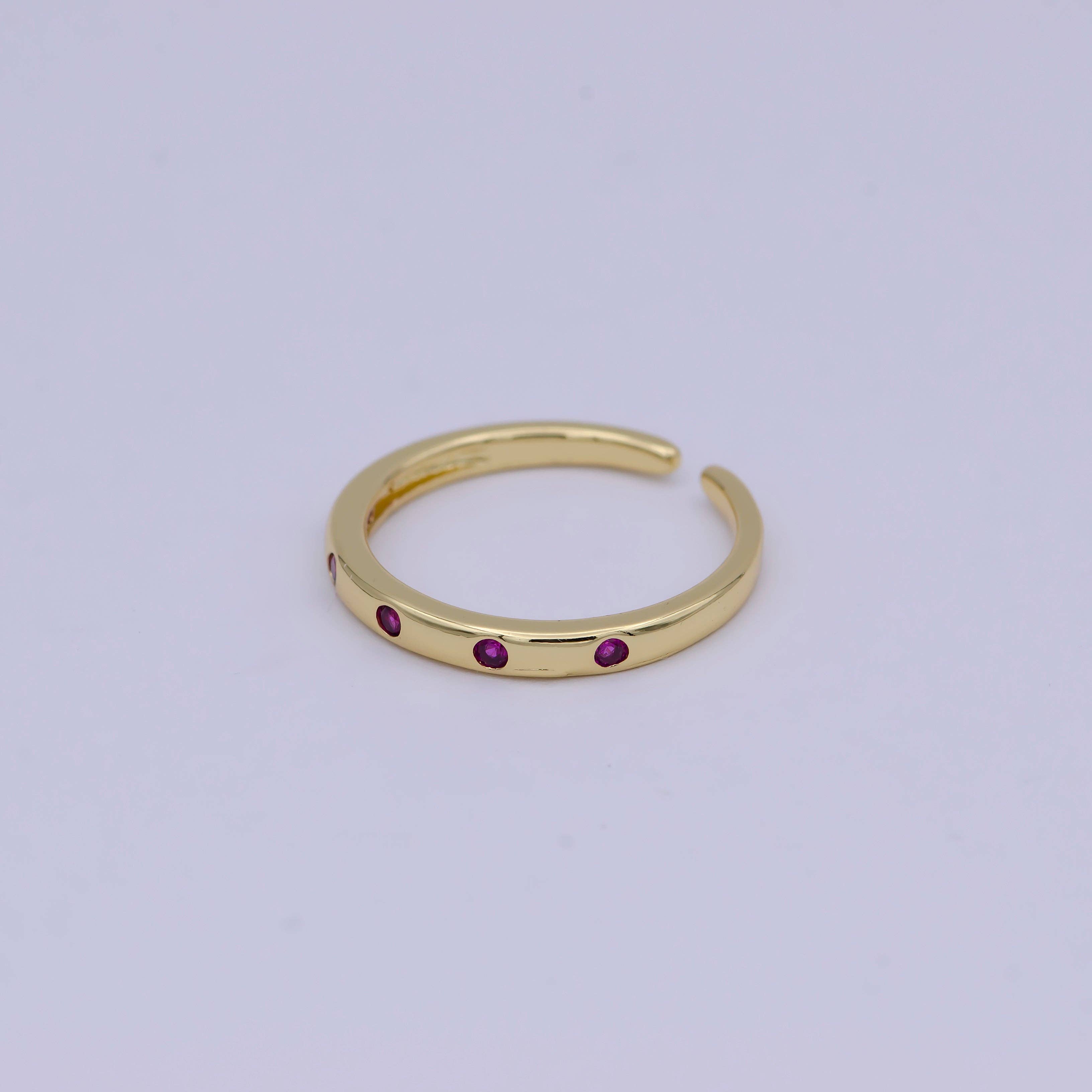 Aim Eternal - Wholesale Band/Stacked Ring - Dainty CZ Gold Stacking Ring U485~U4894