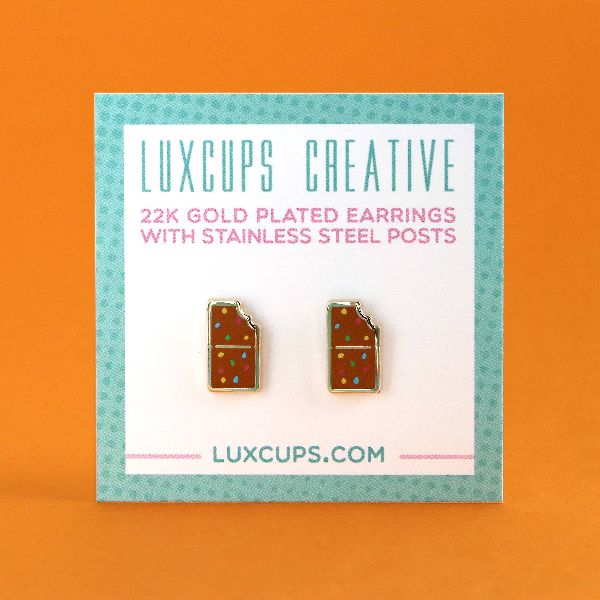 LuxCups Creative - Wholesale Stud/Post Earrings - Cosmic Brownie Earrings7