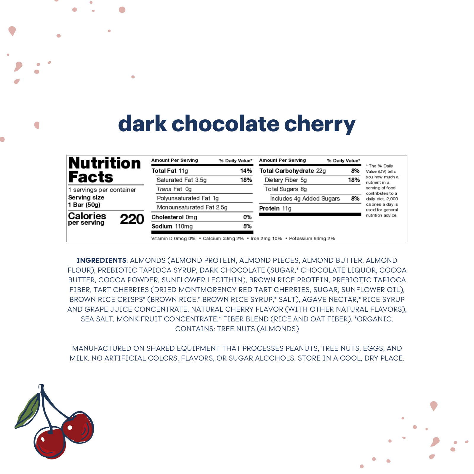 Zing - Wholesale Snack Bar - Dark Chocolate Cherry Nutrition Bars - 12ct Box2