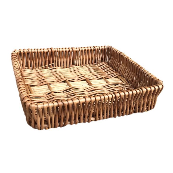 Red Hamper – wholesale Decorative tray – Shallow Wicker Tray1