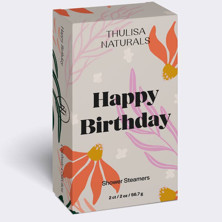 Thulisa Naturals | Bath + Body - Wholesale Shower Steamer/Bomb - Shower steamers | Lavender geranium | 2 pack Happy Birthday6